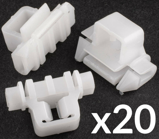 20x Clips for Mercedes W124 Door Card Fascia Panel Strip Shield White
