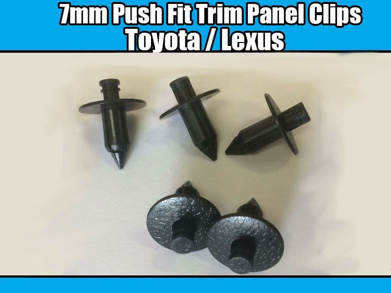 20x Clips for Toyota 7mm Push Fit Trim Panel Black Plastic 90467-07043-C0