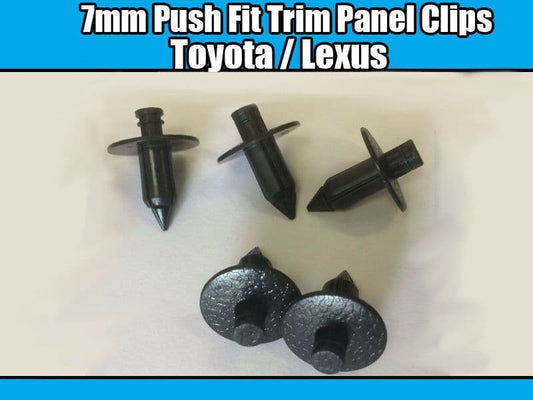 20x Clips for Toyota 7mm Push Fit Trim Panel Black Plastic 90467-07043-C0