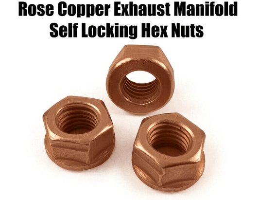 20x Copper Nuts for BMW M10 Exhaust Manifold Self Locking Nuts Hex W/ Flange