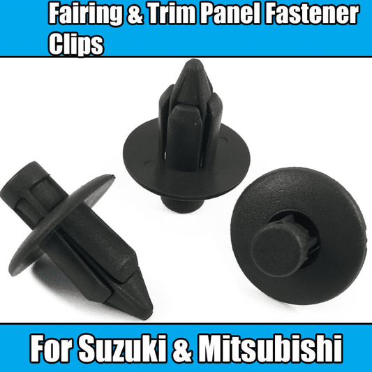 20x Dark Grey Plastic 7mm Rivet Clips for Suzuki Mitsubishi Bike Fairing Trim