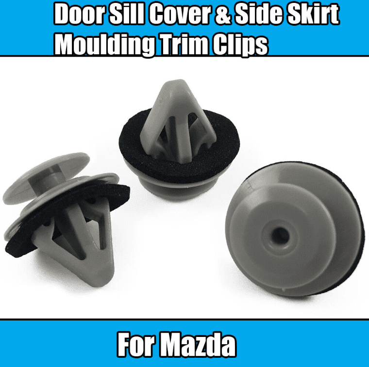 20x Door Sill Cover Side Skirt Moulding Trim Clips w/ Sealer for Mazda