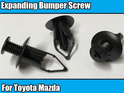 20x Expanding 7mm Cross Head Screw Type Trim Clip for Toyota Mazda Bumper