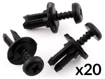 20x Fan Shroud Black Plastic Screw Rivet Clips for Mercedes Sl R107 W124 W201