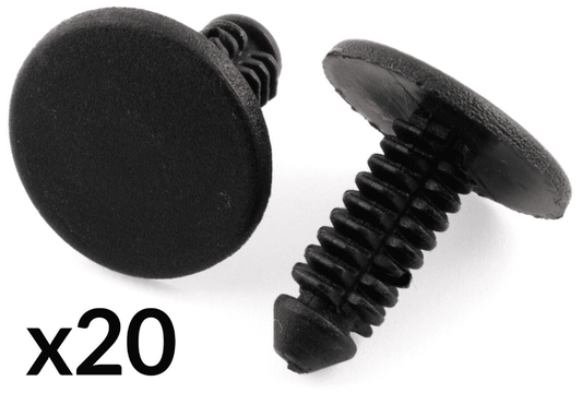 20x Fir Tree Trim Clips for Peugeot Citroen Body Panel Black Plastic Retainer