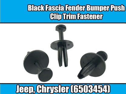 20x for Jeep Chrysler Black Fascia Fender Bumper Push Clip Trim Fastener 6503454