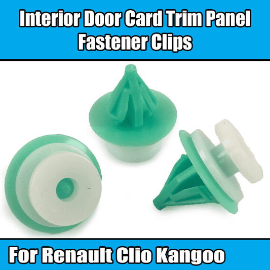 20x Green Clips for Renault Clio Mk2 Kangoo Interior Door Card Trim Panel Fascia
