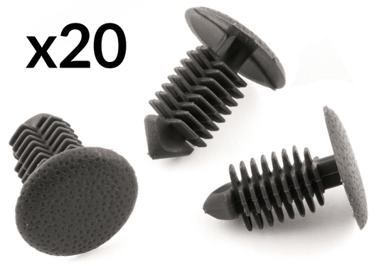 20x Grey Fir Tree Trim Clips for Peugeot Renault Ford & Vauxhall Boot Panel