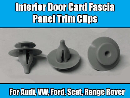 20x Grey Trim Clips for Ford VW Audi SEAT Rover Interior Door Card Fascia Panel