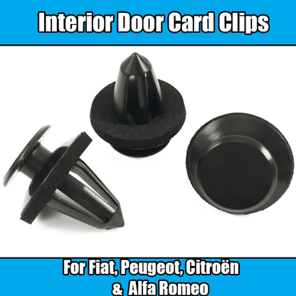 20x Interior Door Card Panel Trim Clips for Peugeot Bipper Van Black Plastic