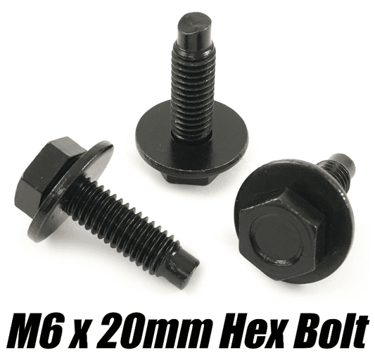 20x M6x20mm Hex Bolts + Washer Black Metal for Peugeot Nissan Skoda BMW