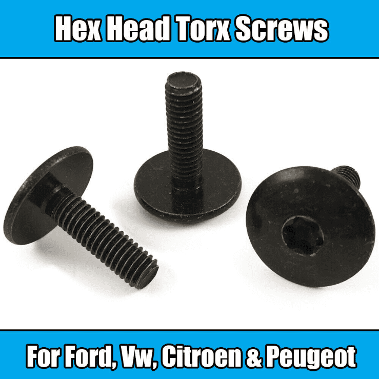 20x M6x20mm Torx Screw for Ford VW Citroen Peugeot Renault Black Metal