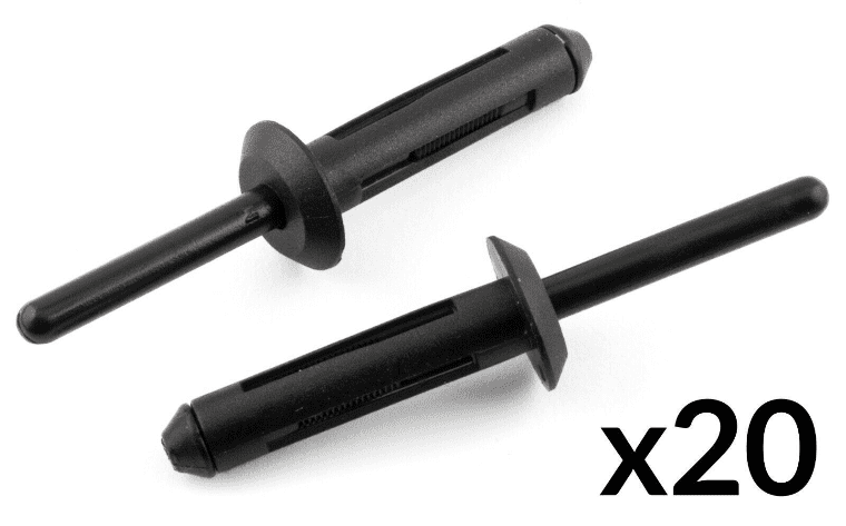 20x Panel Clip Black Plastic Blind Pop Rivet Fastener 6mm for Ford GM Chrysler