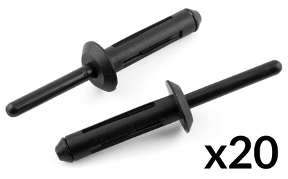 20x Panel Clip Black Plastic Blind Pop Rivet Fastener 6mm for Ford GM Chrysler
