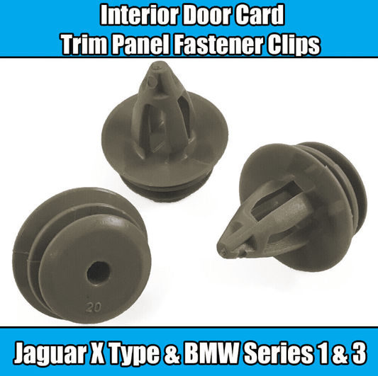 20x Plastic Fastener Clips for Jaguar X Type Grey Interior Door Card Trim Panel