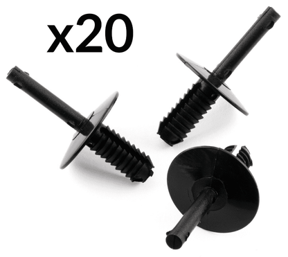 20x Plastic Trim Rivet Retainer Cover Expansion Clips Black for BMW E34 E36 E38
