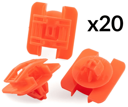 20x Red Plastic Clips for Renault Clio Mk1 Door Bumpstrip Side Moulding Trim