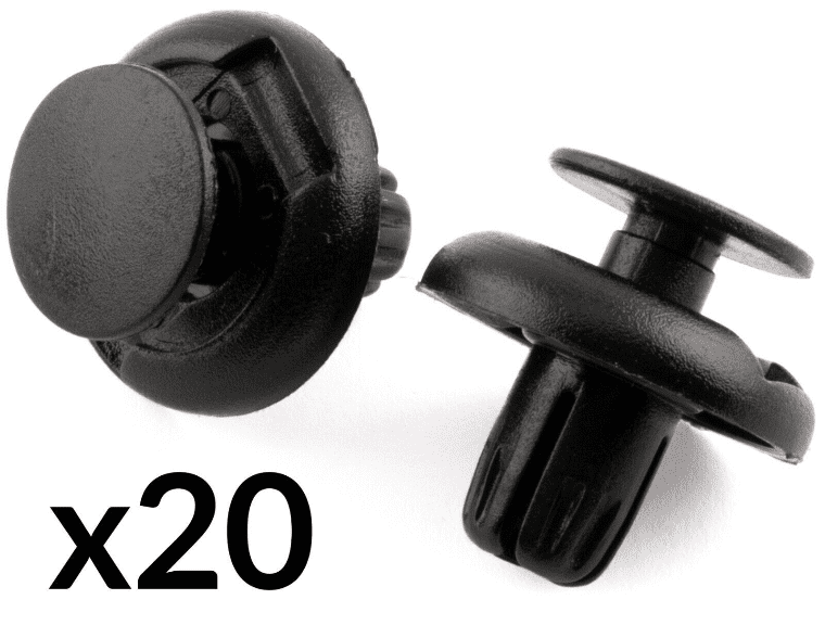 20x Rivet Clips for Ford Honda Mitsubishi Wheel Arch Lining Bumper Black Plastic
