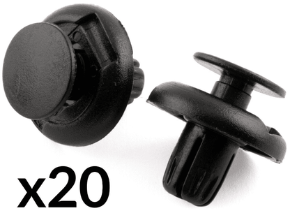 20x Rivet Clips for Ford Honda Mitsubishi Wheel Arch Lining Bumper Black Plastic
