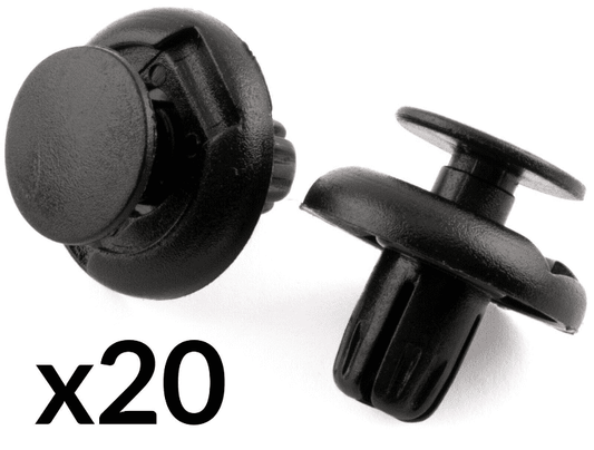 20x Rivet Clips for Ford Honda Mitsubishi Wheel Arch Lining Bumper Black Plastic