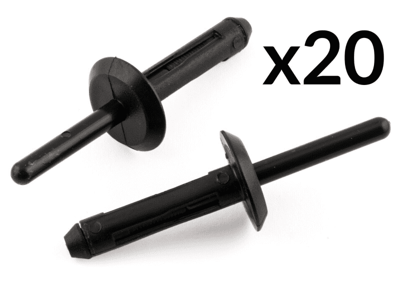 20x Rivet Trim Fastener Mounting Clips Black Plastic for Chrysler Ford GM Jeep