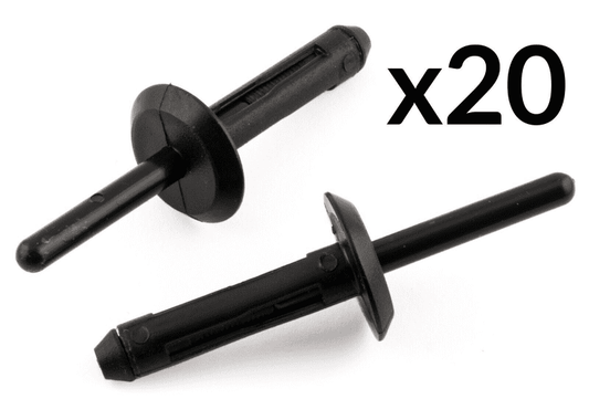 20x Rivet Trim Fastener Mounting Clips Black Plastic for Chrysler Ford GM Jeep