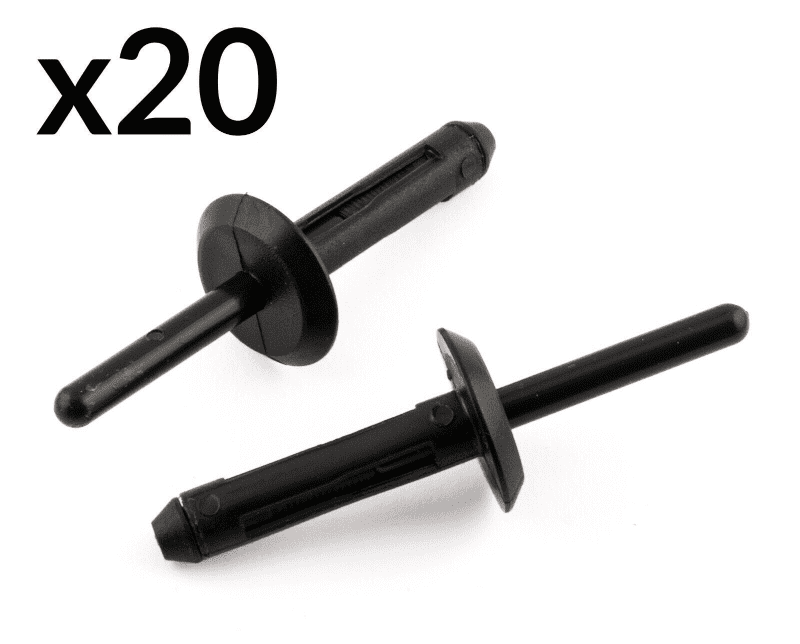 20x Rivet Trim Fastener Mounting Clips Black Plastic for Chrysler Ford GM Jeep