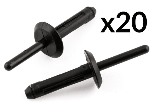 20x Rivet Trim Fastener Mounting Clips Black Plastic for Vauxhall Opel GM Jeep
