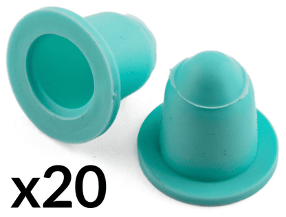 20x Rubber Grommets for VW Golf Passat Jetta Moulding Strip Rubstrip Clips Green