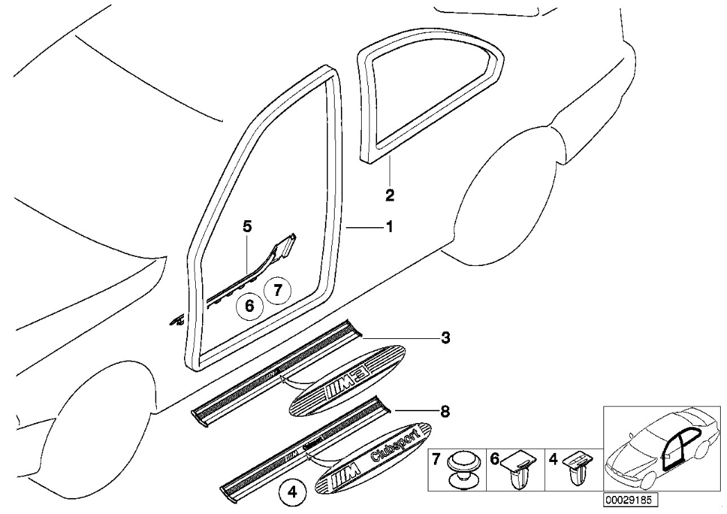 20x Sill Kick Plate Trim Clips for BMW 3 5 7 Series E30 E32 E34 E36 E38 E39 E46