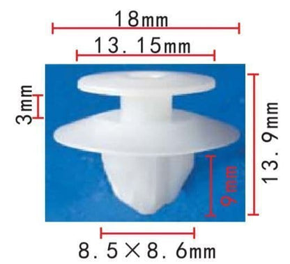 20x Trim Clips for Galant Pajero Montero Door Moulding Sill Cover White Plastic