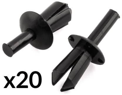 20x Wheel Arch Liner Push In Rivet Clips for BMW Saab Fiat Alfa Romeo Vauxhall