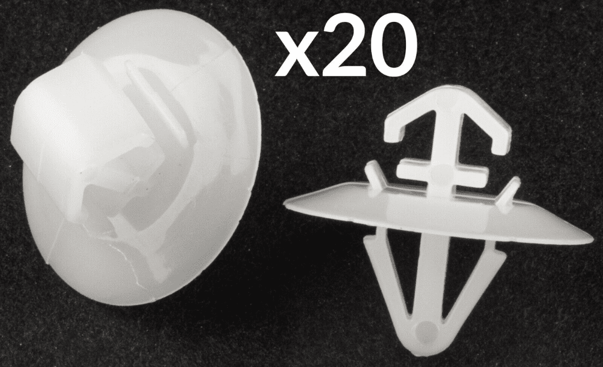 20x White Clips for Vauxhall Vivaro Van Side Moulding/Lower Protection Door