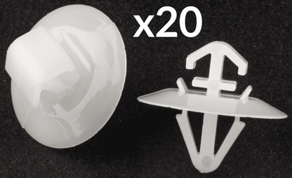 20x White Clips for Vauxhall Vivaro Van Side Moulding/Lower Protection Door