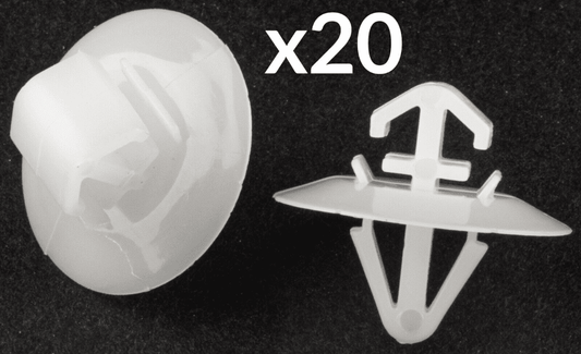 20x White Clips for Vauxhall Vivaro Van Side Moulding/Lower Protection Door