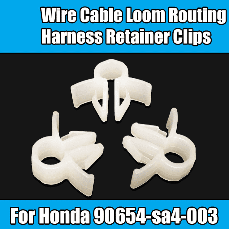 20x White Nylon Retainer Wire Cable Loom Routing Harness Clips for Honda