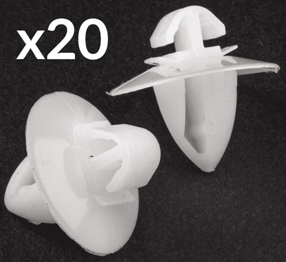 20x White Plastic Clips for Fiat Doblo Exterior Side Moulding Panel Cover Strip