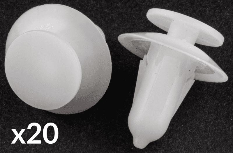 20x White Plastic Clips for Ford Iveco Interior Door Card Panel Trim Bumper