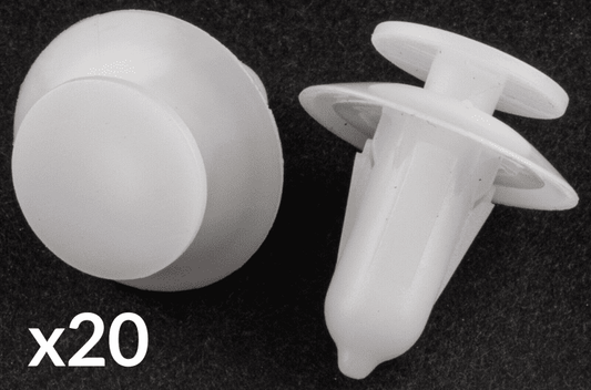 20x White Plastic Clips for Ford Iveco Interior Door Card Panel Trim Bumper