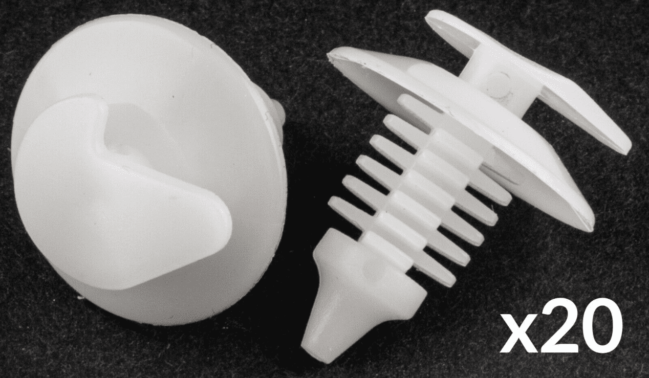 20x White Plastic Clips for Renault Door Card Trim Panel Lining Cover