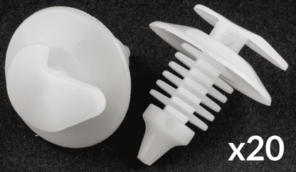 20x White Plastic Clips for Renault Door Card Trim Panel Lining Cover