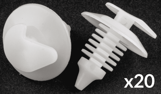 20x White Plastic Clips for Renault Door Card Trim Panel Lining Cover