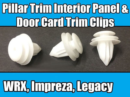 20x White Plastic Clips for Subaru Pillar Trim Interior Panel & Door Card