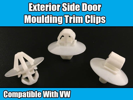 20x White Plastic Clips for VW Crafter Van Exterior Side Moulding & Door Trim