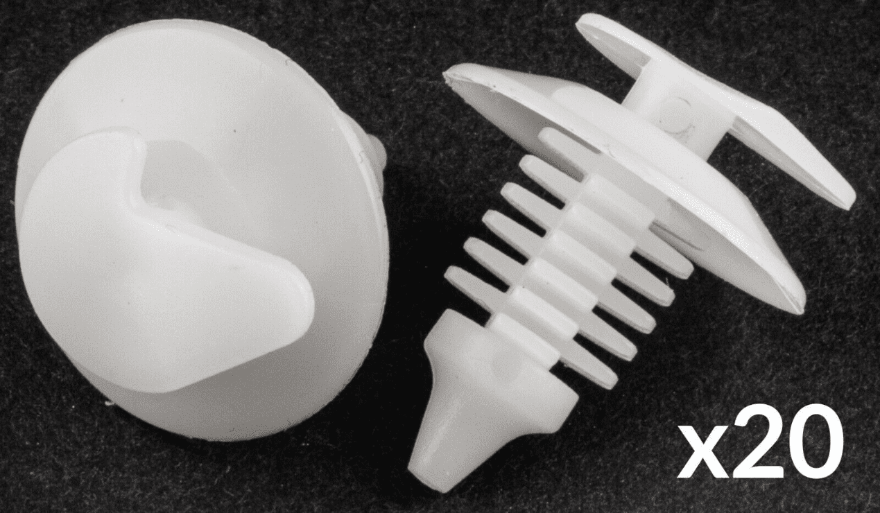 20x White Plastic Fastener Clips for VW Door Card Trim Panel Lining