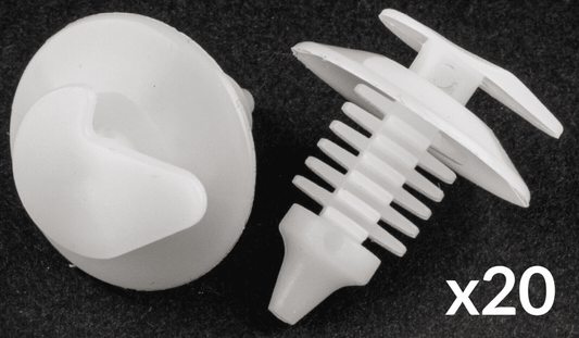 20x White Plastic Fastener Clips for VW Door Card Trim Panel Lining