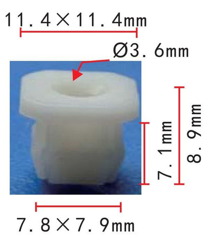 20x White Plastic Locking Nut Grommet Trim Clips 8mm Hole for GM Q083
