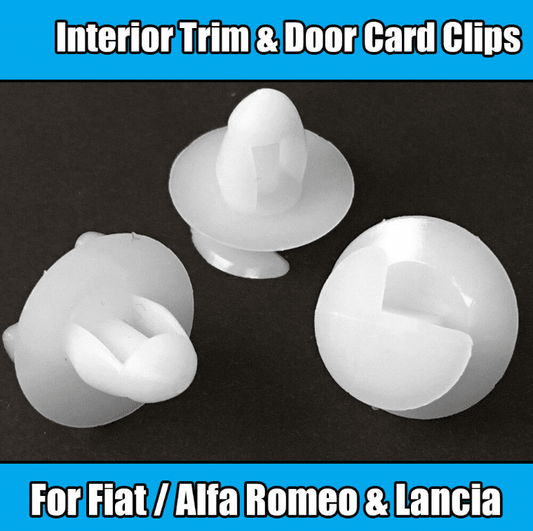 20x White Plastic Trim Clips for Fiat Alfa Romeo Lancia Door Card Panel
