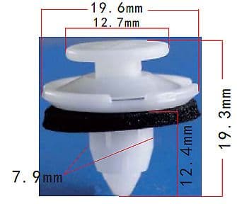 20x White Plastic Trim Clips for Honda Accord Tourer Civic Cr-V