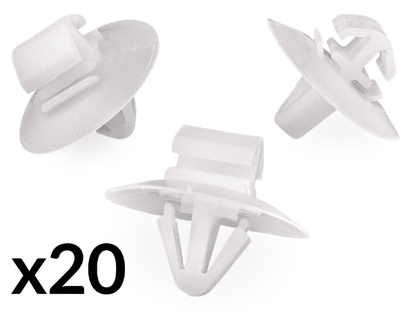 20x White Plastic Trim Clips for Iveco Fiat Van Bumper Door Side Moulding